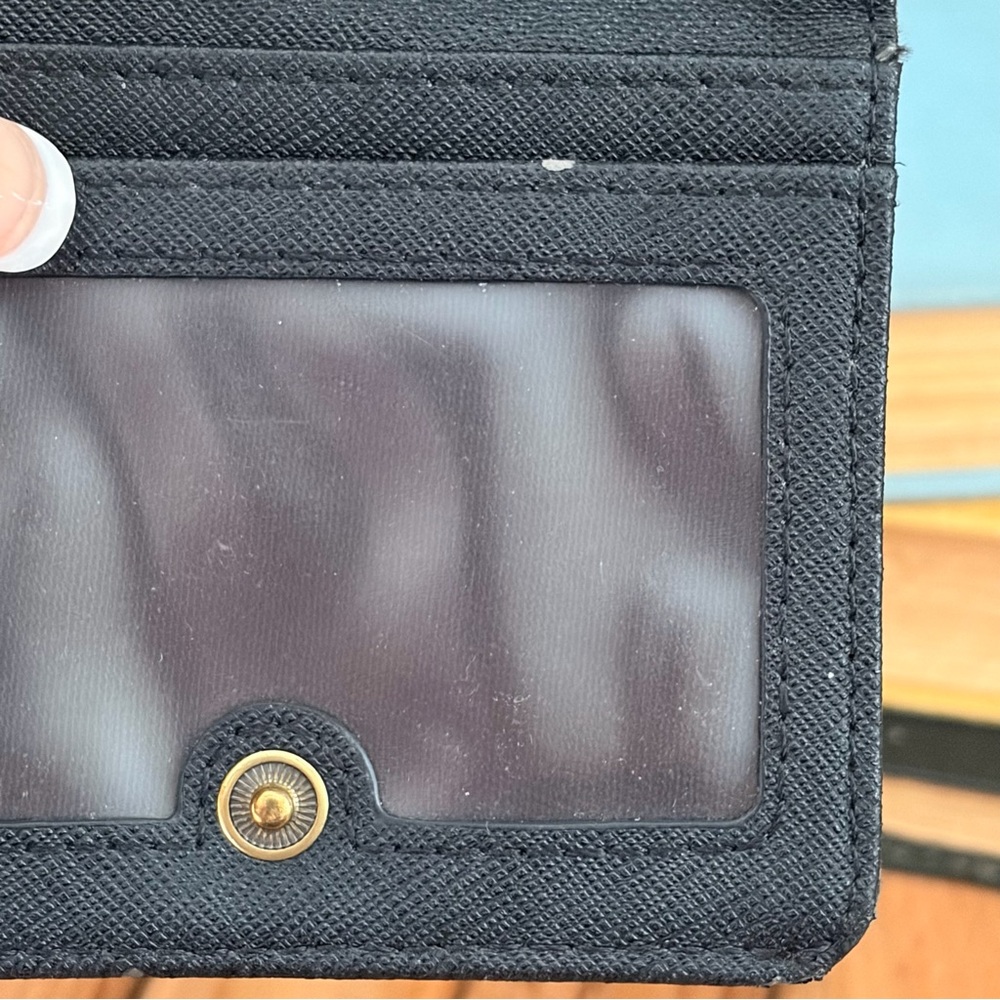 Fossil Black Leather Bifold Wallet Minimalist - Picture 8 of 9